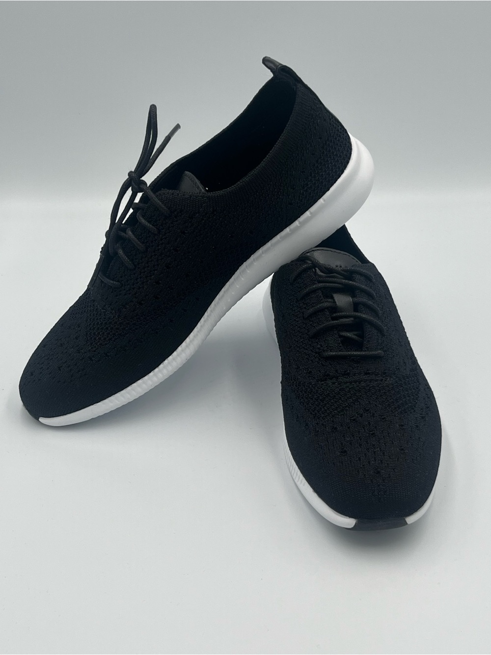 Cole Haan 2.ZeroGrand Stitchlite Wingtip Oxford Shoes Women’s Black Knit - Picture 4 of 8